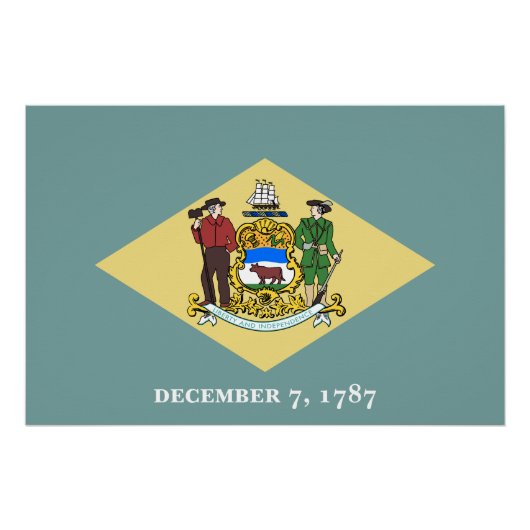 Poster Drapeau de l'État du Delaware (Devant)