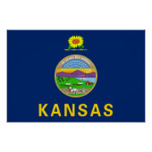 Poster Drapeau de l'État du Kansas (Devant)