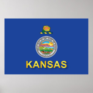 Poster Drapeau de l'État du Kansas