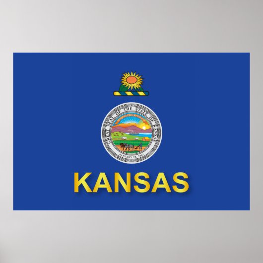 Poster Drapeau de l'État du Kansas (Devant)