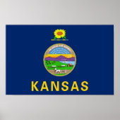 Poster Drapeau de l'État du Kansas (Devant)
