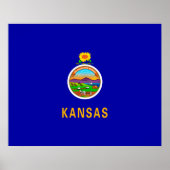 Poster Drapeau de l'État du Kansas (Devant)