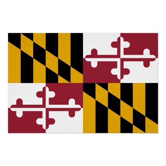 Poster Drapeau de l'État du Maryland (Devant)