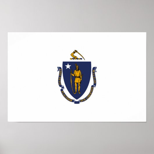 Poster Drapeau de l'État du Massachusetts (Devant)