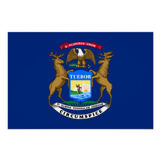 Poster Drapeau de l'État du Michigan (Devant)