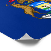 Poster Drapeau de l'État du Michigan (Coin)