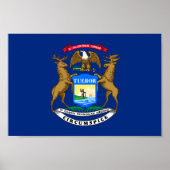 Poster Drapeau de l'État du Michigan (Devant)