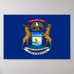 Poster Drapeau de l'État du Michigan