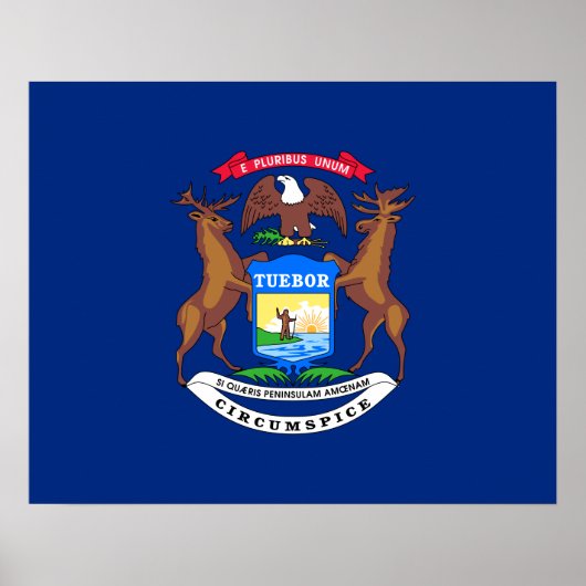 Poster Drapeau de l'État du Michigan (Devant)