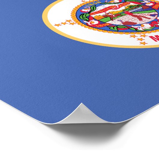 Poster Drapeau de l'État du Minnesota (Coin)