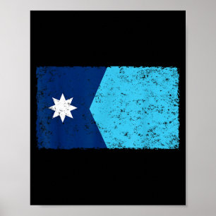 Poster Drapeau de l'état du Minnesota rétro vintage homme