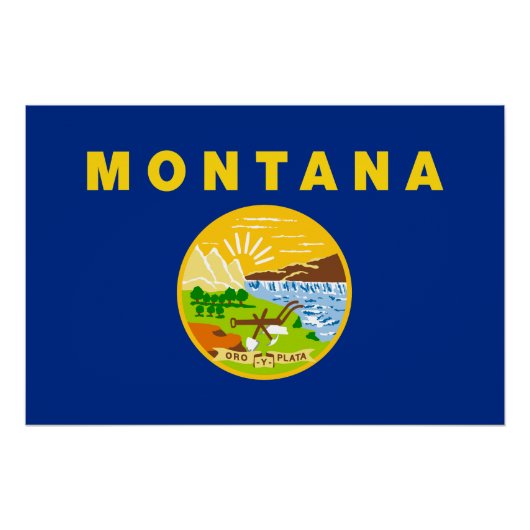 Poster Drapeau de l'État du Montana (Devant)