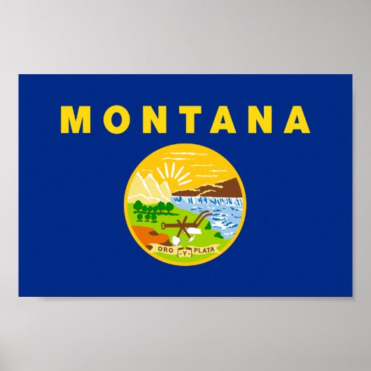Poster Drapeau de l'État du Montana (Devant)