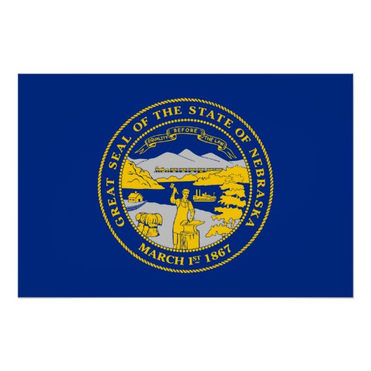 Poster Drapeau de l'État du Nebraska (Devant)