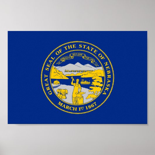 Poster Drapeau de l'État du Nebraska (Devant)