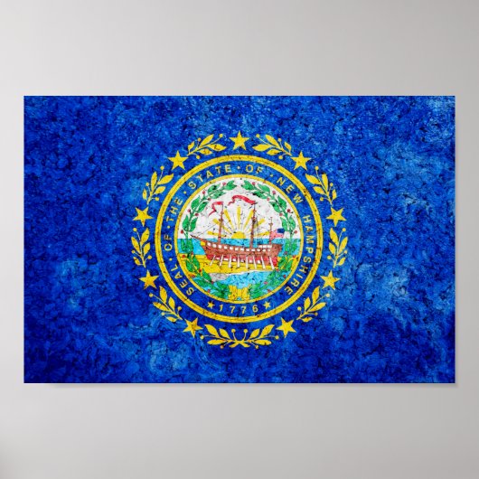 Poster Drapeau de l'État du New Hampshire (Devant)