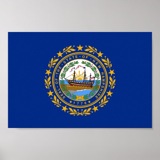 Poster Drapeau de l'État du New Hampshire (Devant)