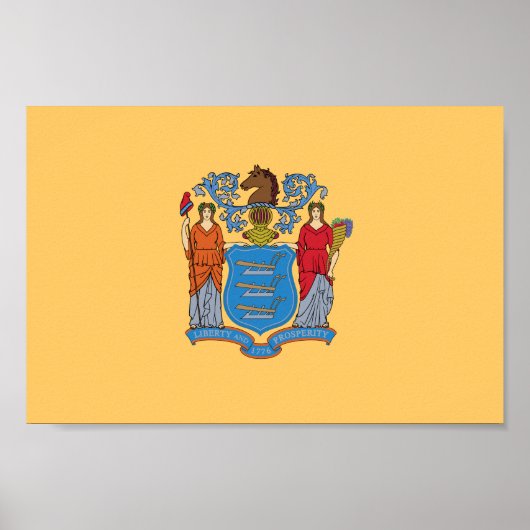 Poster Drapeau de l'État du New Jersey (Devant)