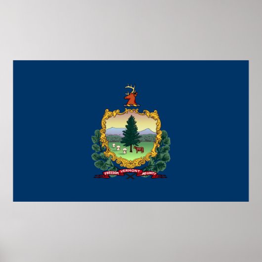 Poster Drapeau de l'État du Vermont (Devant)