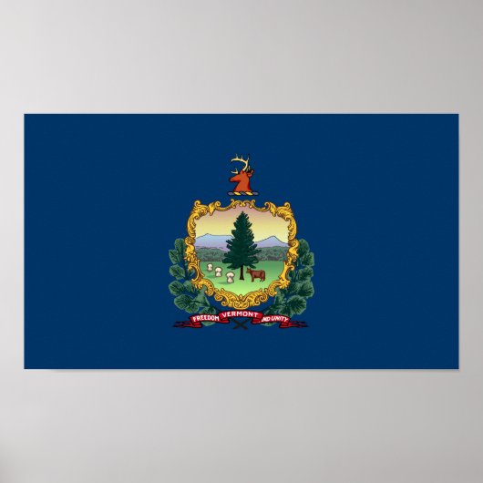 Poster Drapeau de l'État du Vermont (Devant)