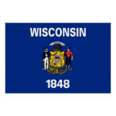 Poster Drapeau de l'État du Wisconsin (Devant)