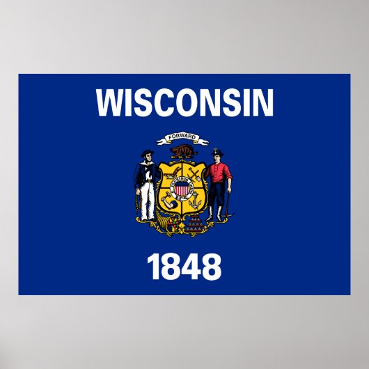 Poster Drapeau de l'État du Wisconsin (Devant)