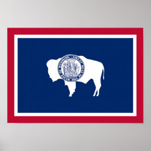 Poster Drapeau de l'État du Wyoming
