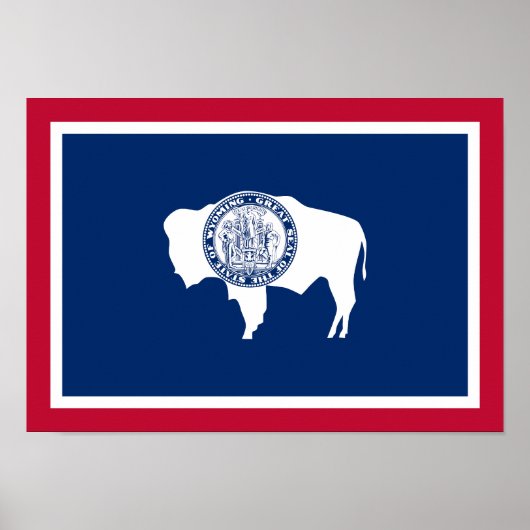 Poster Drapeau de l'État du Wyoming (Devant)