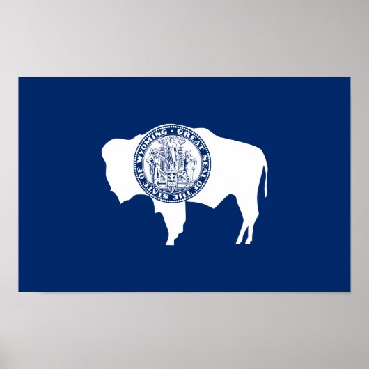 Poster Drapeau de l'État du Wyoming (Devant)