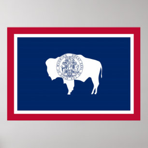 Poster drapeau de l'État du Wyoming