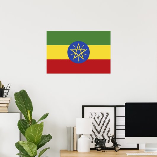 Poster drapeau de l'Éthiopie (Bureau à domicile)