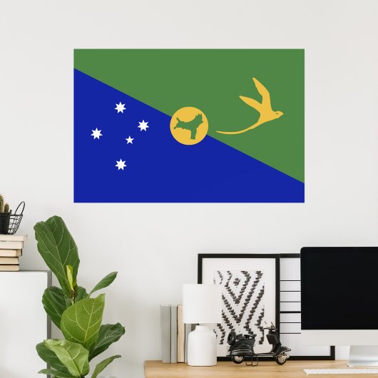 Poster drapeau de l'île Christmas (Bureau à domicile)
