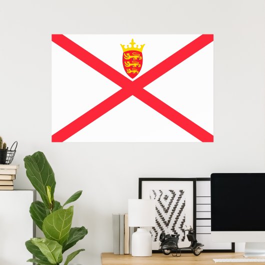 Poster Drapeau de l'île de Jersey (Bureau à domicile)