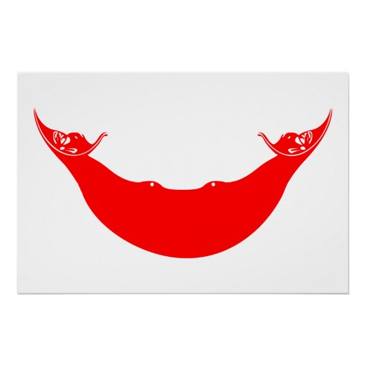 Poster Drapeau de l'île de Pâques (Devant)