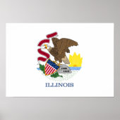 Poster Drapeau de l'Illinois (Devant)