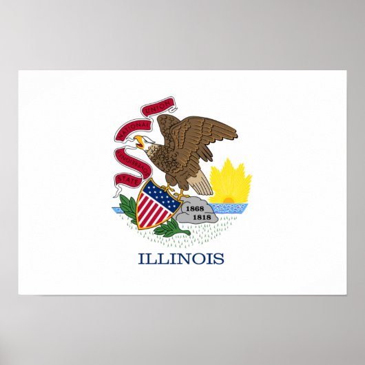 Poster Drapeau de l'Illinois (Devant)