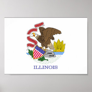 Poster Drapeau de l'Illinois