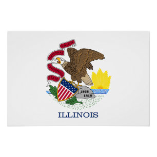 Poster Drapeau de l'Illinois