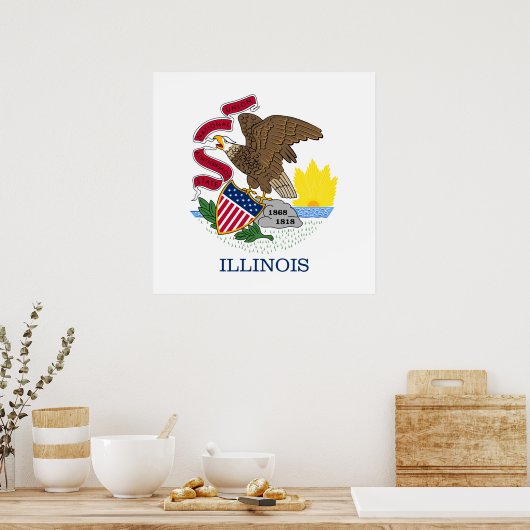 Poster Drapeau de l'Illinois (Cuisine)