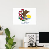 Poster Drapeau de l'Illinois (Bureau à domicile)