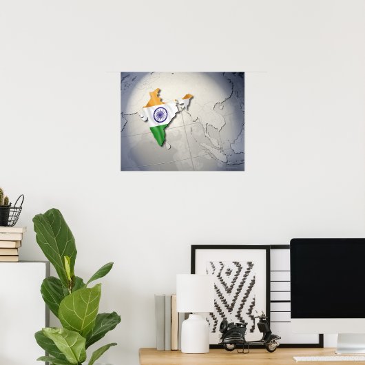 Poster Drapeau de l'Inde (Bureau à domicile)
