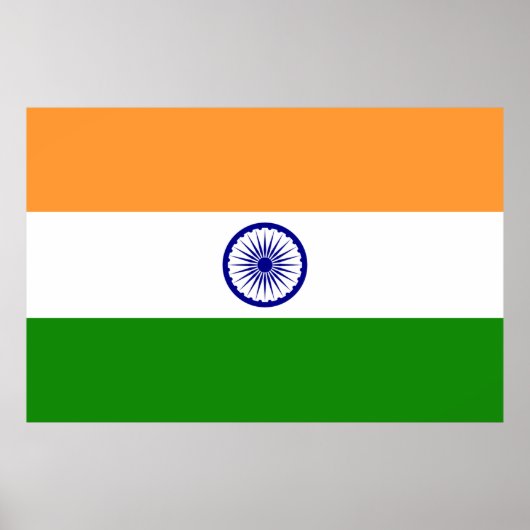 Poster Drapeau de l'Inde (Devant)