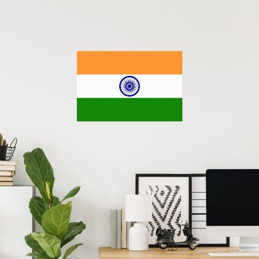 Poster Drapeau de l'Inde (Bureau à domicile)