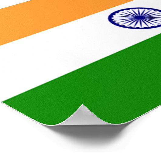 Poster Drapeau de l'Inde (Coin)