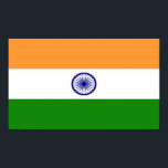 Poster Drapeau de l'Inde<br><div class="desc">Ce design est l'une des nombreuses créations internationales uniques de République des Pays et est une excellente façon de montrer votre fierté nationale. Le design est personnalisable et est disponible sur chemises,  tabliers,  débardeurs,  mugs,  steins,  mouspads,  porte - clés,  autocollants de pare-chocs,  casquettes et de nombreux autres produits cool.</div>