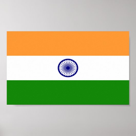 Poster Drapeau de l'Inde (Devant)