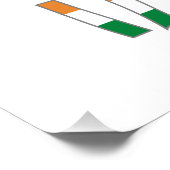 Poster Drapeau de l'Inde personnalisé avec nom (Coin)