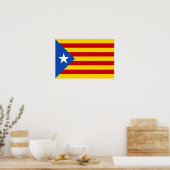 Poster Drapeau de l'indépendance catalane "L'Estelada Bla (Cuisine)