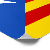 Poster Drapeau de l'indépendance catalane "L'Estelada Bla (Coin)