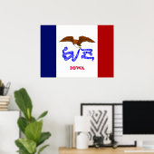 Poster Drapeau de l'Iowa (Bureau à domicile)